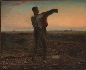 Koniec dnia, efekt wieczoru autorstwa Jean Francois Millet