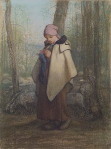 Dziewiarska pasterka autorstwa Jean Francois Millet