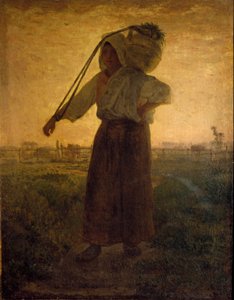 Powrót z pól Obraz Jeana Francois Milleta (1814-1875) 1850 ok. godz. Ciemny. 42x33 cm Mediolan, Galleria d