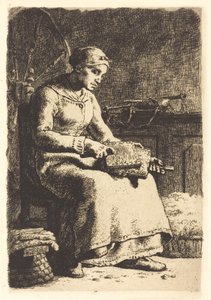 Wełniany Carder (La cardeuse) autorstwa Jean Francois Millet
