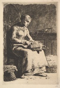 Carder Wełniany 1855-56. autorstwa Jean Francois Millet