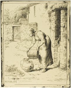 Kobieta opróżniająca wiadro autorstwa Jean Francois Millet