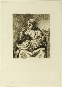 Kobieta karmi swoje dziecko autorstwa Jean Francois Millet