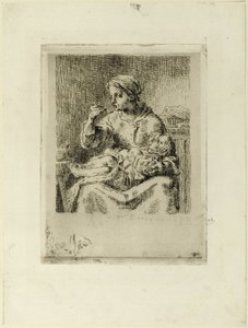 Kobieta karmi swoje dziecko autorstwa Jean Francois Millet