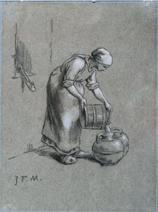 Kobieta przy studni autorstwa Jean Francois Millet