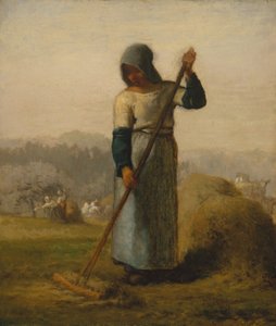 Kobieta z grabią, prawdopodobnie 1856-57. autorstwa Jean Francois Millet