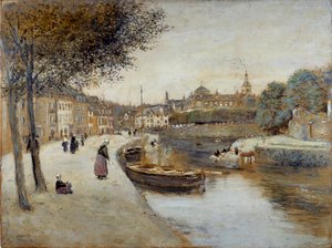 Kanał w obrazie Quimperle Jean Francois Raffaelli (1850-1924), XX wiek. Muzeum Sztuk Pięknych w Le Havre