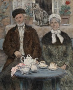 Podwieczorek, ok. godz. 1880. autorstwa Jean Francois Raffaelli