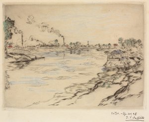 Sekwana w Asnières autorstwa Jean Francois Raffaelli