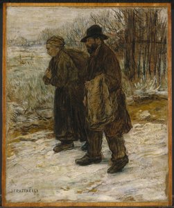 Paryscy zbieracze szmat, ok. 1885 (olej i kredka na papierze zamontowane na panelu) autorstwa Jean Francois Raffaelli