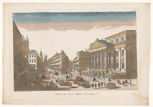Widok na rezydencję w Londynie l´Hôtel du Lord = Maire de Londre (tytuł obiektu) autorstwa Jean François Daumont