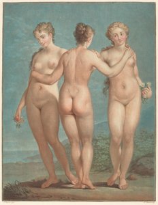 Trzy Gracje autorstwa Jean François Janinet after Giovanni Antonio Pellegrini