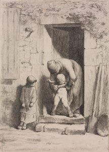 Matczyna troska autorstwa Jean Francois Millet