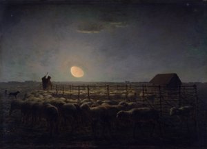 Owczarnia, światło księżyca autorstwa Jean Francois Millet