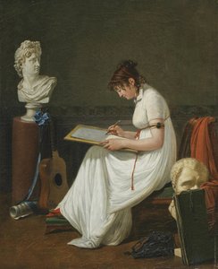 Portret młodej kobiety rysującej głowę Apolla autorstwa Jean François Sablet