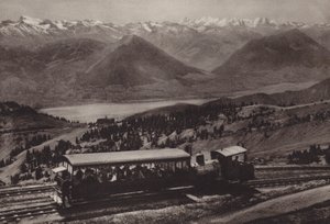 Stacja Bei Rigi Kulm (zdjęcie czarno-białe) autorstwa Jean Gaberell