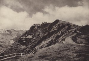 Rigi Kulm, hotel na szczycie (zdjęcie czarno-białe) autorstwa Jean Gaberell