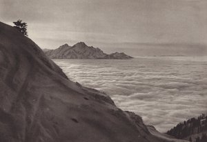 Rigi Kulm, Uber Dem Nebelmeer (zdjęcie czarno-białe) autorstwa Jean Gaberell