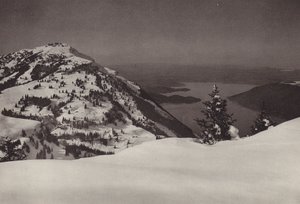 Rigi im Winter (zdjęcie czarno-białe) autorstwa Jean Gaberell
