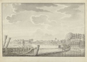 Atak na Ouderkerk aan de Amstel, 1787 autorstwa Jean George Teissier (signed by artist)