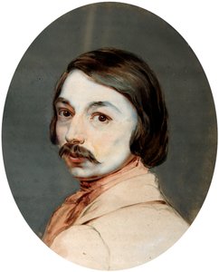 Portret autora Nikołaja Gogola, 1809-1852, koniec lat 30. XIX wieku. autorstwa Jean Gerin