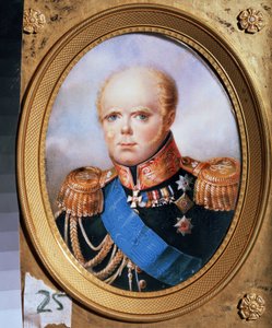 Portret wielkiego księcia Konstantyna Pawłowicza Rosji (1779-1831) (Portret wielkiego księcia Konstantyna Pawłowicza Rosji). Obraz Jeana Henri Bennera (1776-1836). akwarela na papierze autorstwa Jean Henri Benner