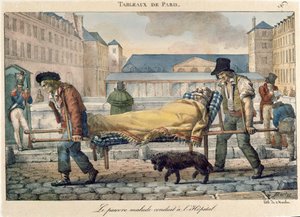 Inwalida przewożony do szpitala, z serii „Tableaux de Paris”, ok. 1820 r.
