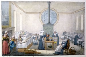 Odnalezione dzieci (sierociniec) - Litografia Marleta, koniec XIX wieku autorstwa Jean Henri Marlet
