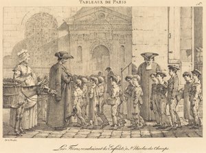 Bracia prowadzą dzieci do St. Nicolas des Champs autorstwa Jean Henri Marlet