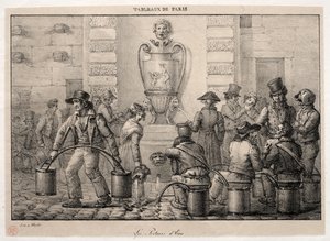 Sceny Paryża: Przewoźnicy wody. autorstwa Jean Henri Marlet