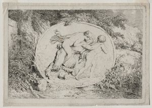 Bachanalia: nimfa kłamie, że satyra autorstwa Jean Honore Fragonard