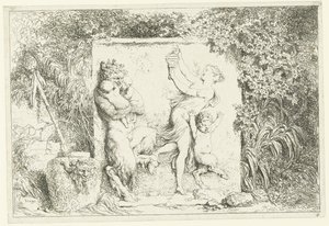 Taniec satyrów Bachanalia (tytuł serii) Nimfy i satyry (tytuł serii) autorstwa Jean Honore Fragonard
