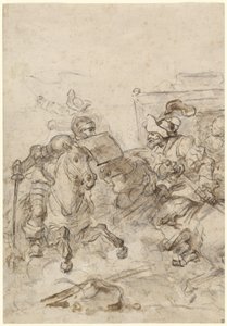 Don Kichot atakuje Biskajów autorstwa Jean Honore Fragonard