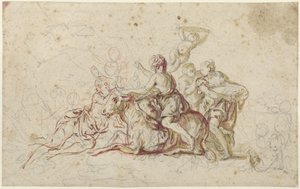 Europa porwana przez Jowisza w przebraniu byka (?) autorstwa Jean Honore Fragonard