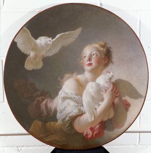 Mädchen mit einer Taube von Jean Honore Fragonard