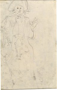 Człowiek na koniu [verso] autorstwa Jean Honore Fragonard
