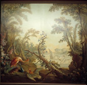 Znak salon Marteau: łabędź krajobraz. Jean Baptiste Huet (1745-1811) i Jean Honore Fragonard (1732-1806) autorstwa Jean Honore Fragonard