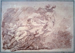 Minerve wyrywa młodego księcia z volupte Sanguine Jeana Honore Fragonarda (1732-1806) 1774 Besancon, Muzeum Sztuk Pięknych autorstwa Jean Honore Fragonard