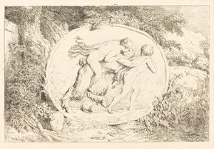 Nimfa na satyrze (młoda dziewczyna na satyrze) autorstwa Jean Honore Fragonard