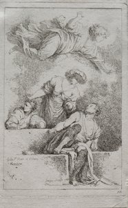 Uczniowie przy grobie autorstwa Jean Honore Fragonard