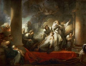 Arcykapłan Coresus poświęca się, by ocalić Callirhoe autorstwa Jean Honore Fragonard