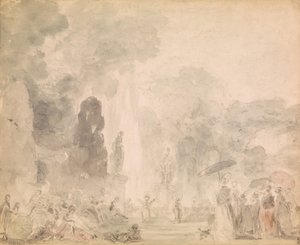 Widok na park, koniec lat 70. XVIII wieku. autorstwa Jean Honore Fragonard
