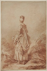 Młoda kobieta patrząc wstecz autorstwa Jean Honore Fragonard