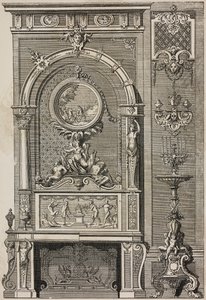 Kominek, Jean Berain (1640-1711), rycina Scotin Aine z L