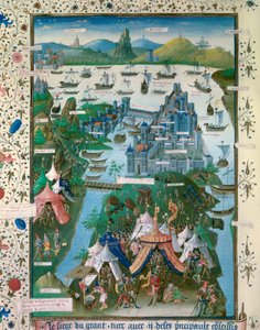 Muhammad II: Oblężenie (złap lub upadek) Konstantynopola przez Turków Osmańskich Muhammada II autorstwa Jean I Le Tavernier