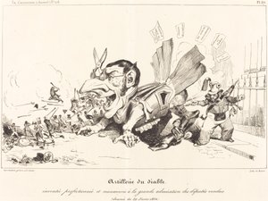 Artillerie du Diable (Diabelska artyleria) autorstwa Jean Ignace Isidore Grandville and Eugène Hippolyte Forest