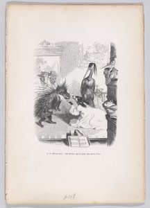 Na tę przerażającą historię Zemire rzuca się do stóp Azora ze Scen z ..., ca. 1837-47. autorstwa Jean Ignace Isidore Gérard