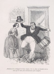 ...Cieszę się, że uszło mi to tak tanio. z Małej niedoli ludzkiego życia, 1843. autorstwa Jean Ignace Isidore Gérard