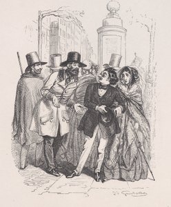 Można by cię winić przez trzy lata, gdybyś rzucił im kapelusz. z Małego M..., 1843. autorstwa Jean Ignace Isidore Gérard