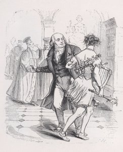 Uciekająca muza z Dzieł wszystkich Bérangera, 1836. autorstwa Jean Ignace Isidore Gérard